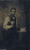 (AMERICAN TINTYPES) Group of 21 select male and female occupationals, including a sculptor, telegraph operator, sniper,